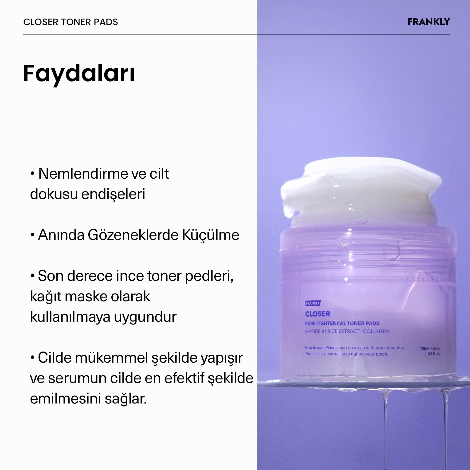 Closer Toner Pad 70 Adet 105 mL