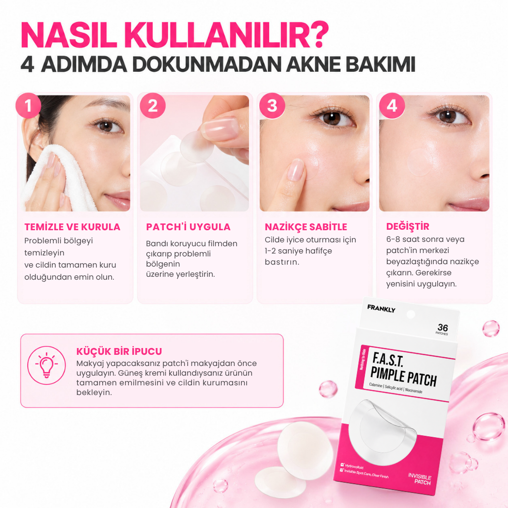 Pimple Patch Hidrokolloid Akne ve Sivilce Bakım Bandı 36 Parça
